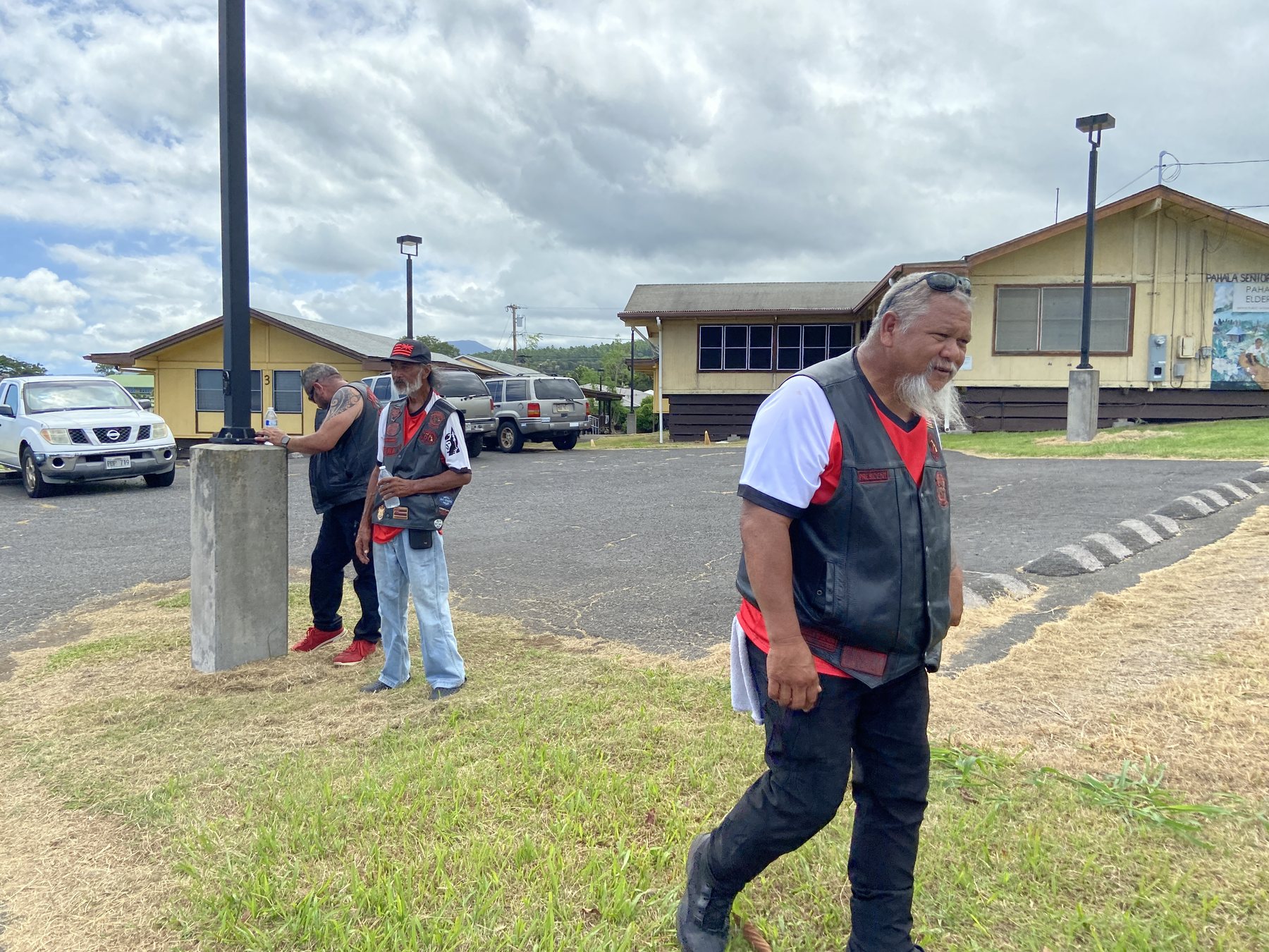 Club members walk together after supporting the hub