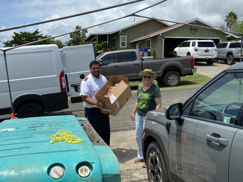 Relief supplies arrive at the hub