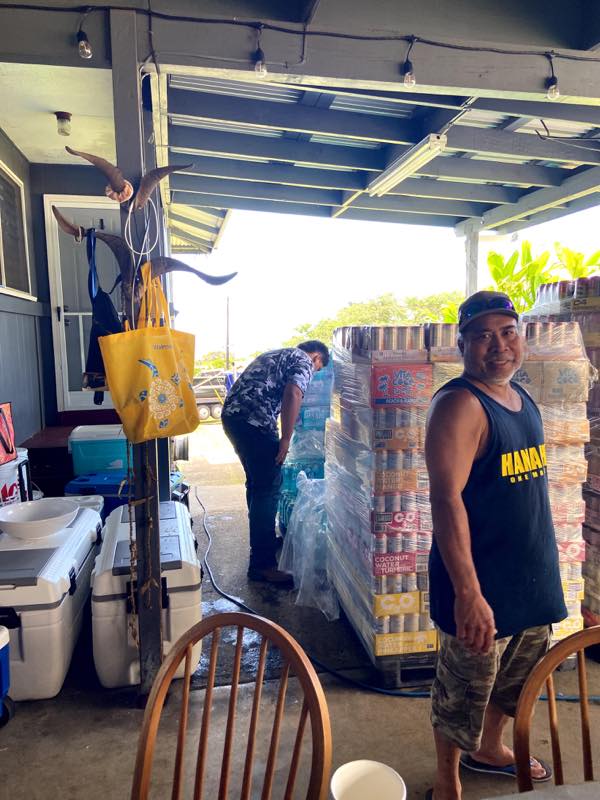 Donated beverages stored at the hub